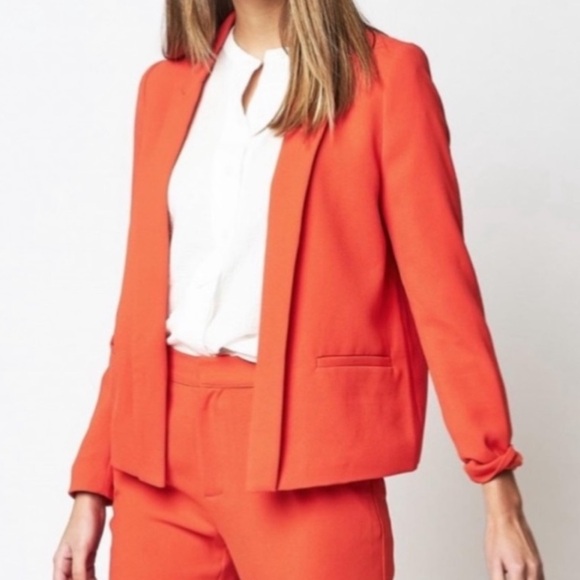 Anthropologie Jackets & Blazers - NWT Anthropologie See U Soon Orange-Red Open Front Cropped Blazer